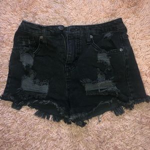 High waisted black shorts